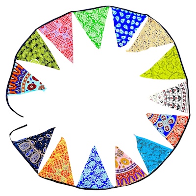 4m Printed Cotton Flag String of 14